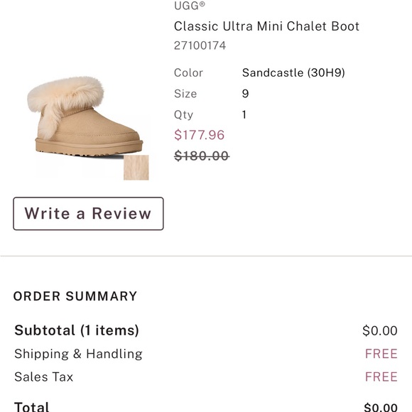 Ugg women’s Chalet Mini Boot 🥾 Brand New with Box 📦 Size 9 - Picture 9 of 9